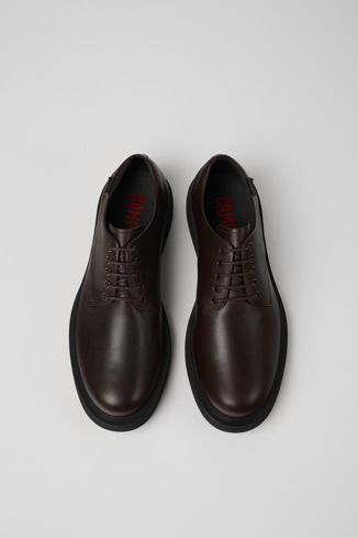 Overhead view of Norman Brown leather shoes for men