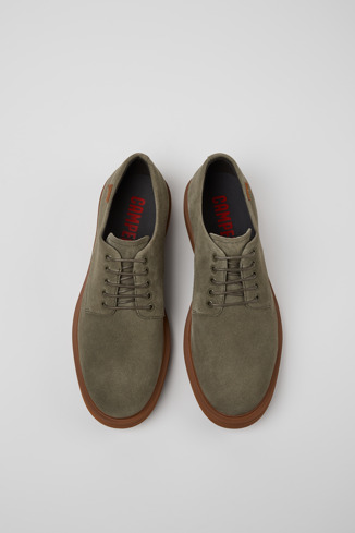 Norman Green Nubuck Shoes for Men. modelin üstten görünümü