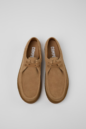 Overhead view of Peu Terreno Brown nubuck shoes for men