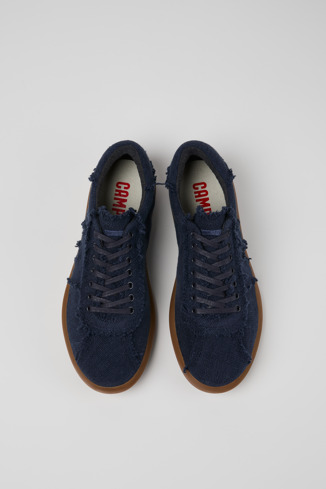 Overhead view of Pelotas Soller Blue Organic Cotton Men's Sneakers.