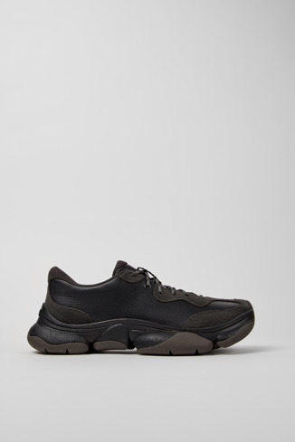 K101068-001 - Karst 2 - Black and Gray Leather and Nubuck Sneakers for Men.