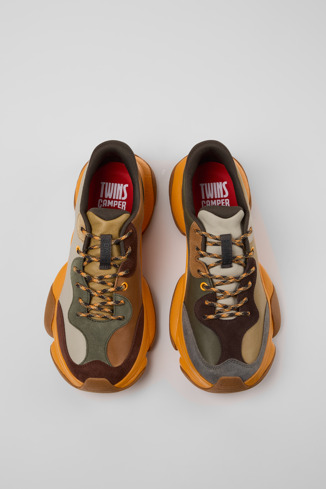 K101068-012 - Twins - Baskets en cuir et nubuck multicolores Pour homme.