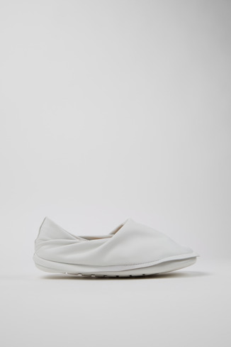 Side view of Camper x ISSEY MIYAKE - Peu Form White Leather Men's Shoes.