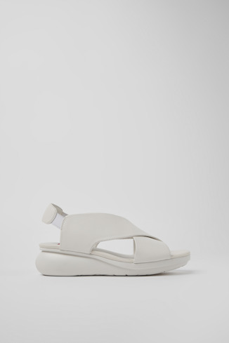 K200066-052 - Balloon - White leather sandals for women