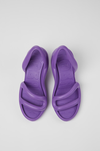 Overhead view of Kobarah Purple Synthetic Heeled Sandal for Women