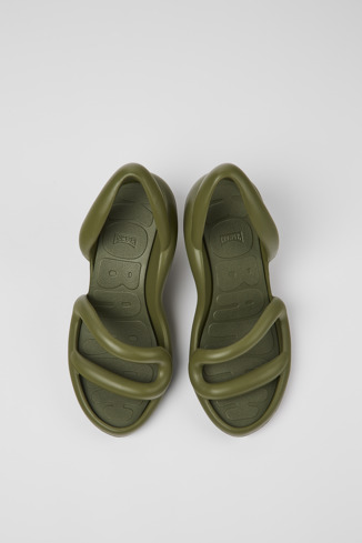 Overhead view of Kobarah Green Synthetic Heeled Sandal for Women