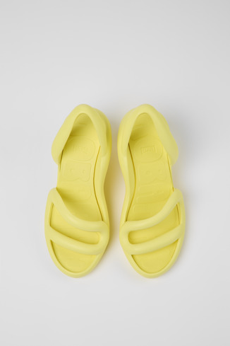 Overhead view of Kobarah Yellow unisex Sandal