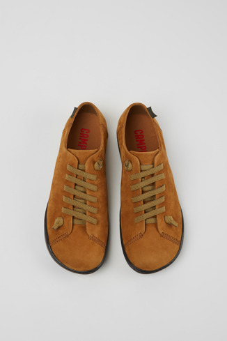 Overhead view of Peu Light brown nubuck shoes for women