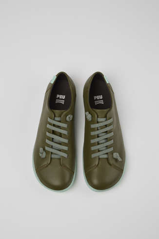 Overhead view of Peu Green Leather Shoes for Women