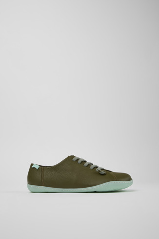 Side view of Peu Green Leather Shoes for Women