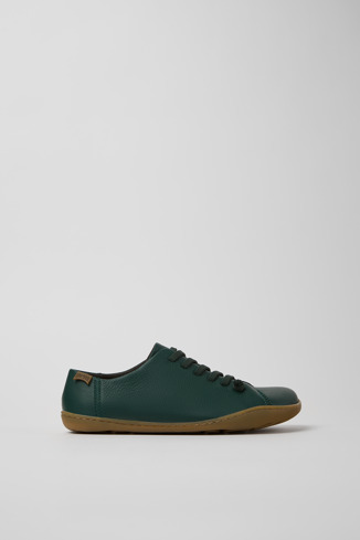 Side view of Peu Green Leather Shoes for Women.