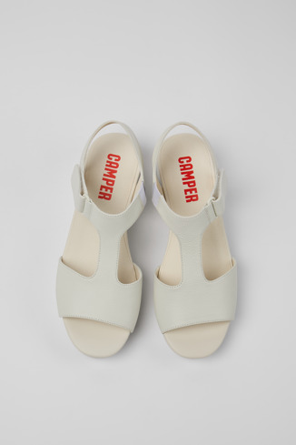 Alternative image of K200612-017 - Balloon - White leather sandals for women