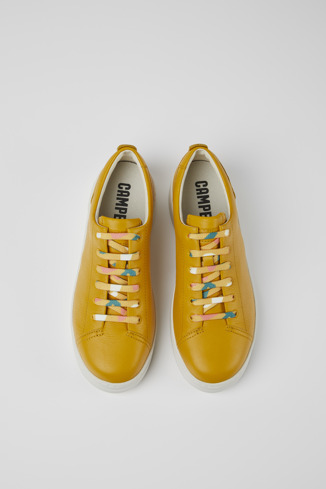 Alternative image of K200645-061 - Runner Up - Yellow leather sneakers for women
