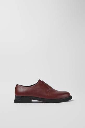Side view of Iman Burgundy leather shoes
