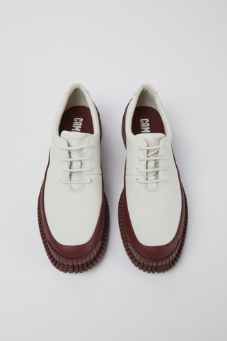 Alternative image of K200687-039 - Pix - White leather lace-up shoes