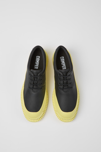 Alternative image of K200687-048 - Pix - Czarne-żółte sznurowane buty damskie ze skóry