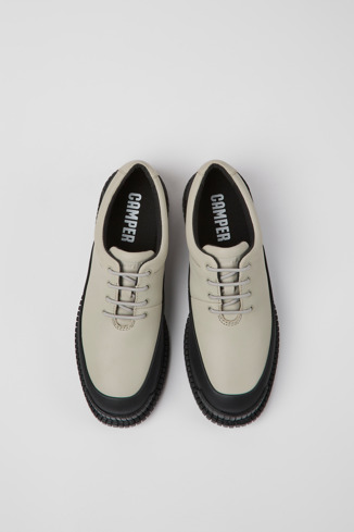 Alternative image of K200687-049 - Pix - Chaussures en cuir noir et gris pour femme