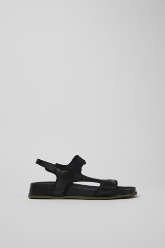 Side view of Atonik Black Sandals for Women