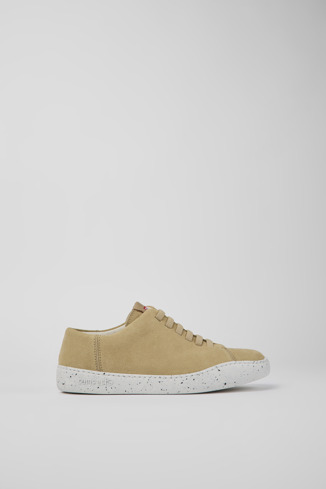Side view of Peu Touring Beige nubuck sneakers for women