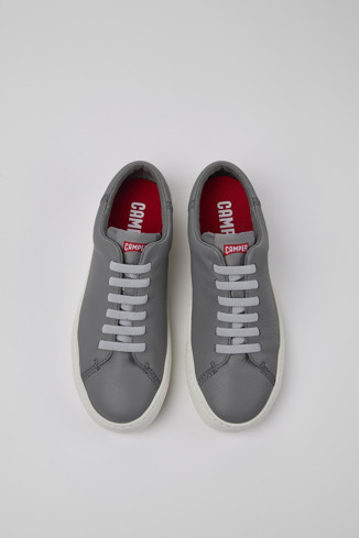 Overhead view of Peu Touring Gray Leather Sneaker for Women