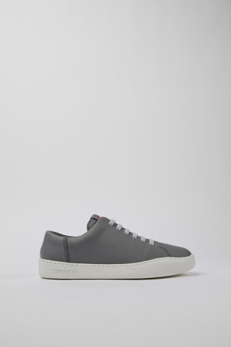 Side view of Peu Touring Gray Leather Sneaker for Women