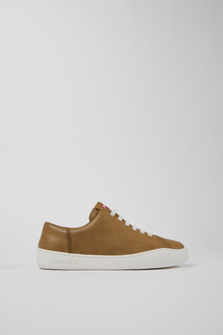 Side view of Peu Touring Brown Leather Sneaker for Women