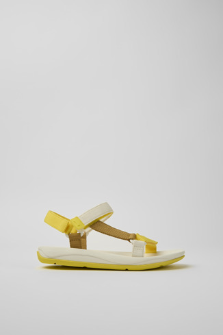 K200958-014 - Match - Yellow, white, and brown sandals for women