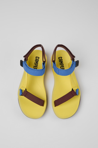 Alternative image of K200958-015 - Match - Żółto-niebiesko-burgundowe sandały damskie
