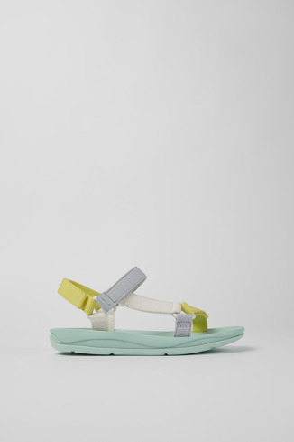 Side view of Match Multicolored Textile Sandal for Women