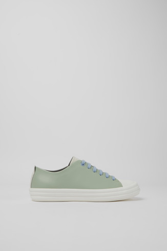 Alternative image of K200980-010 - Twins - White, blue, and green leather sneakers for women