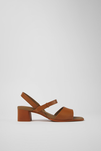 Side view of Katie Women’s brown strappy sandal