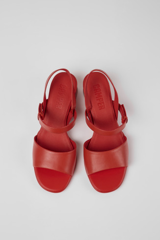 Overhead view of Katie Red sandal for women
