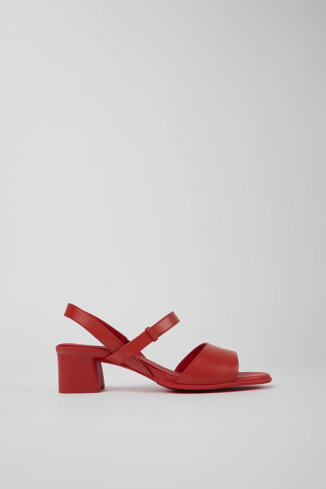 Side view of Katie Red sandal for women