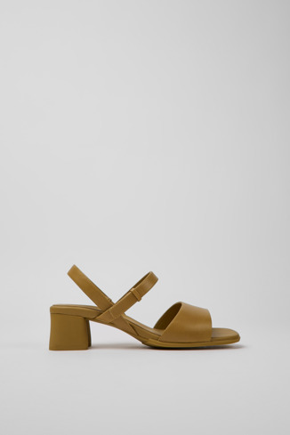 Side view of Katie Brown leather sandals for women