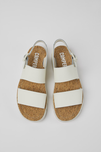 Alternative image of K201038-015 - Oruga - White leather sandals for women