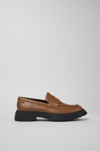 Side view of Walden Brown leather loafers for women