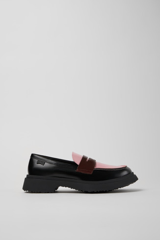 Side view of Twins Multicolor Leather Moccasins for Women.