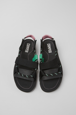 Alternative image of K201191-005 - Oruga - Black, pink, and green leather sandals for women