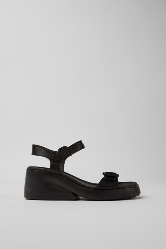 Side view of Kaah Black sandal for women