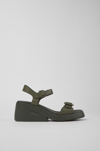 K201214-013 - Kaah - Green leather sandals for women