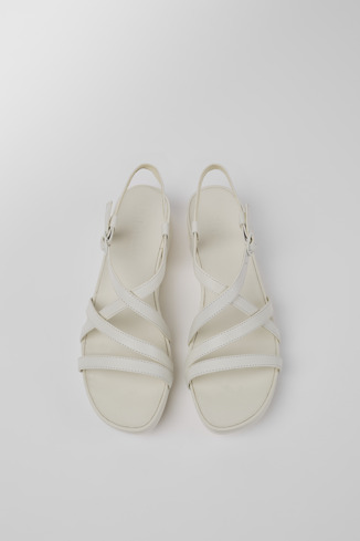 Alternative image of K201235-008 - Minikaah - White leather sandals for women