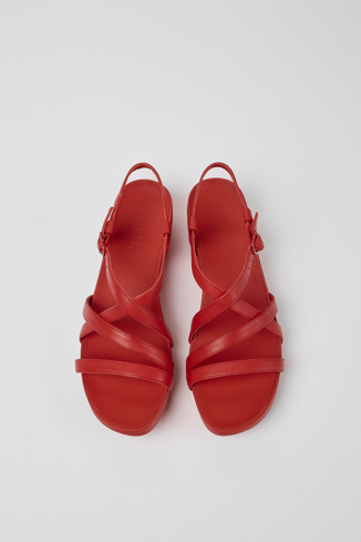 Alternative image of K201235-009 - Minikaah - Red leather sandals for women