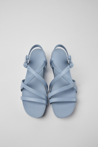 Alternative image of K201235-010 - Minikaah - Blue leather sandals for women