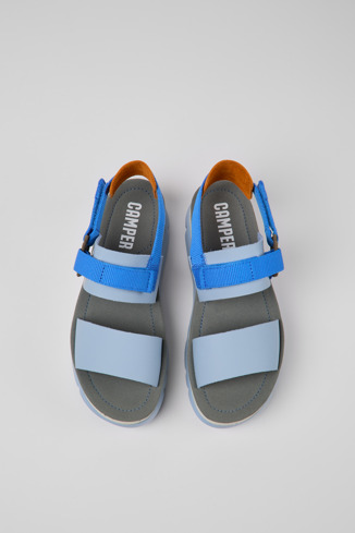 Alternative image of K201239-007 - Oruga Up - Niebiesko-pomarańczowe skórzane sandały damskie