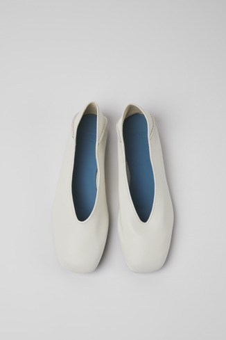 Alternative image of K201253-018 - Casi Myra - White leather ballerinas for women