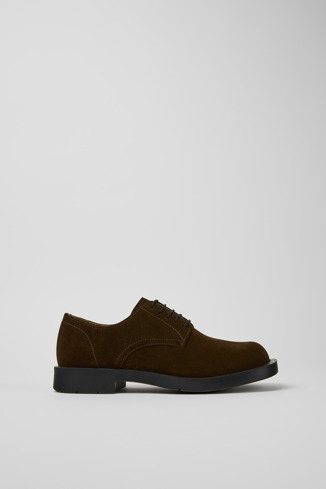 Side view of MIL 1978 Brown nubuck shoes for women