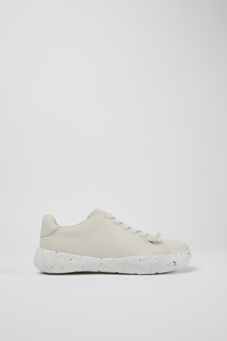 Side view of Peu Stadium White leather sneakers for women