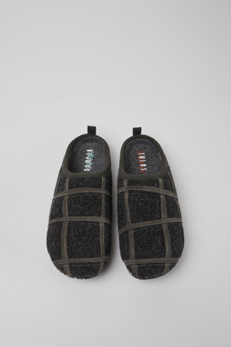 K201295-002 - Twins - Dark grey wool women’s slippers