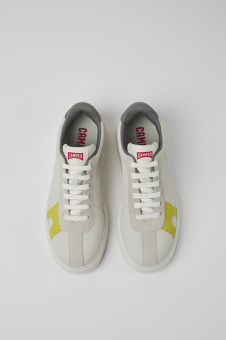 Alternative image of K201311-027 - Runner K21 - White non-dyed leather and nubuck sneakers for women