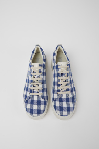 Alternative image of K201314-003 - Runner Up - Blue and white recycled cotton sneakers for women